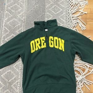 Vintage Oregon quarter zip sweatshirt green and yellow #college #vintage